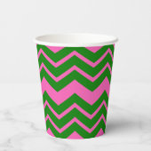 Grün Pink Chevron Zickzack Design Pappbecher (Rückseite)
