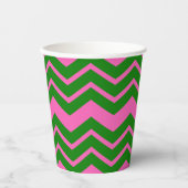 Grün Pink Chevron Zickzack Design Pappbecher (Vorderseite)