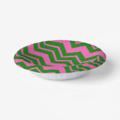 Grün Pink Chevron Zickzack-Design Pappteller (Gewinkelt)