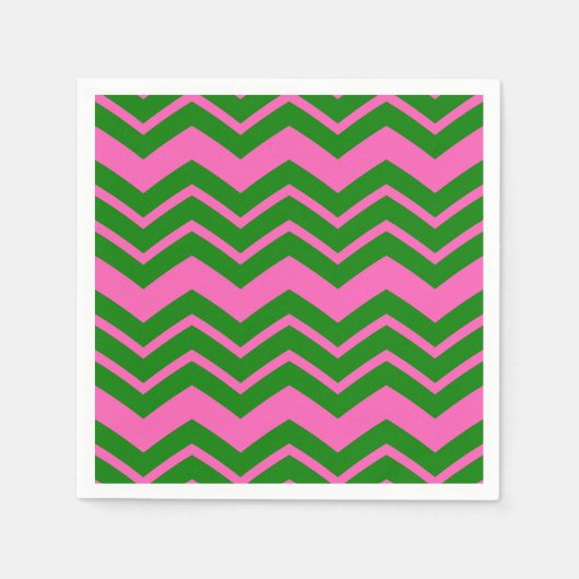 Grün Pink Chevron Zickzack Design  Serviette (Vorderseite)