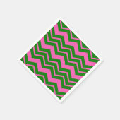 Grün Pink Chevron Zickzack Design  Serviette (Ecke)