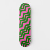 Grün Pink Chevron Zickzack-Design  Skateboard (Vorderseite)