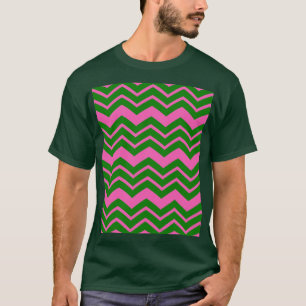 Grün Pink Chevron Zickzack-Design  T-Shirt