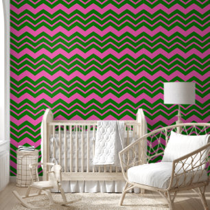 Grün Pink Chevron Zickzack Design  Tapete