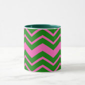 Grün Pink Chevron Zickzack Design  Tasse (Zentrum)