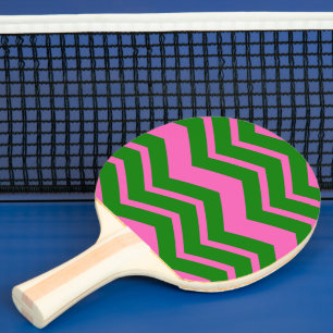 Grün Pink Chevron Zickzack-Design Tischtennis Schläger