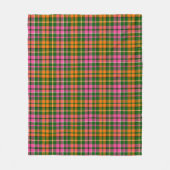 Grün Pink Orange Karo Tartan Design Fleecedecke (Vorderseite)