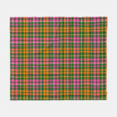 Grün Pink Orange Karo Tartan Design Fleecedecke (Vorderseite (Horizontal))