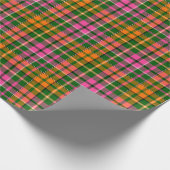Grün Pink Orange Karo Tartan Design Geschenkpapier (Ecke)