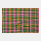 Grün Pink Orange Karo Tartan Design Geschirrtuch (Horizontal)