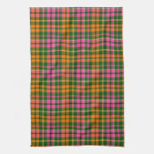 Grün Pink Orange Karo Tartan Design Geschirrtuch (Vertikal)