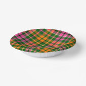 Grün Pink Orange Karo Tartan Design Pappteller (Gewinkelt)