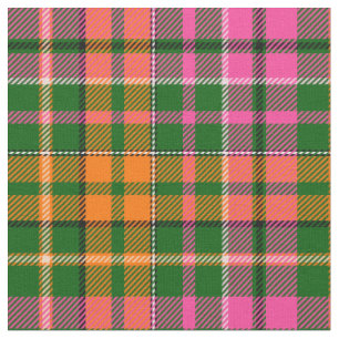 Grün Pink Orange Karo Tartan Design Stoff