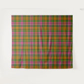 Grün Pink Orange Karo Tartan Design  Wandteppich (Vorderseite (Horizontal))