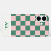 Grün Pink Retro Karo iPhone 16 Hülle (Rückseite (Horizontal))