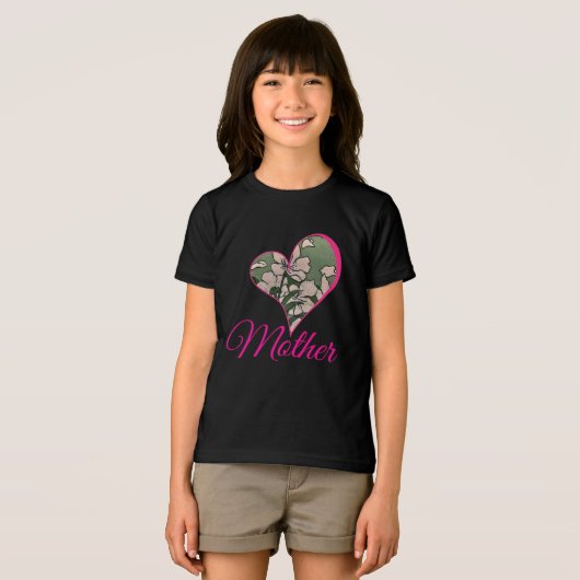 Grün Pinker Blüten Tri-Blend Shirt (Vorderseite Voll)