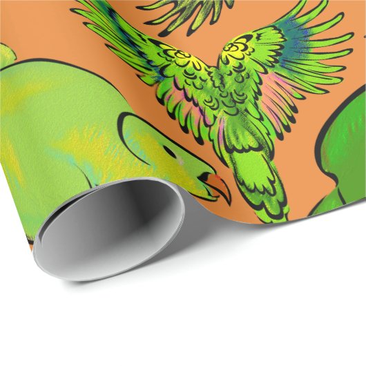 Grün plappert Packpapier nach (Rolleneckpunkt)