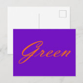 Grün Postkarte (Vorne/Hinten)