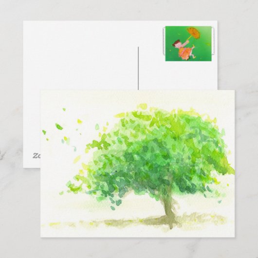 Grün Postkarte (Vorne/Hinten)