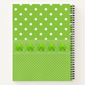 Grün, Punkte und Kleeblätter Notizblock (Rückseite)