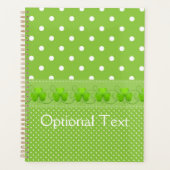 Grün, Punkte und Kleeblätter Planer (Vorderseite)