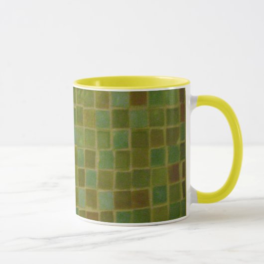 Grün quadriert Kaffee-Tasse Tasse (Rechts)