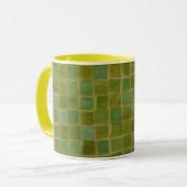 Grün quadriert Kaffee-Tasse Tasse (Vorderseite Links)