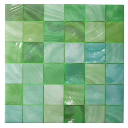 Grün quadriert Keramik-Fliese Fliese (Vorderseite)