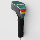 Grün quer gestreift mit Namen Golf Headcover (angewinkelt)