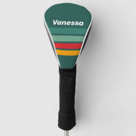 Grün quer gestreift mit Namen Golf Headcover