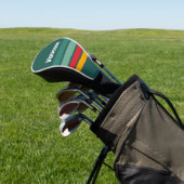 Grün quer gestreift mit Namen Golf Headcover (In SItu)