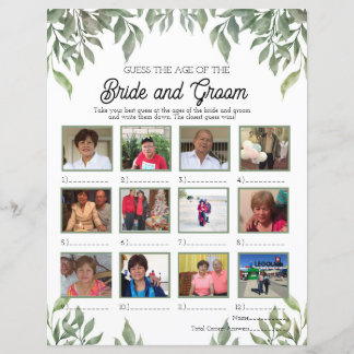 Grün Raten Sie das Zeitalter der Braut und des Brä