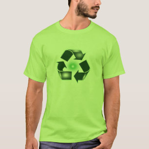 Grün recyceln Logo-grundlegenden T - Shirt