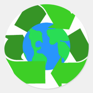 Grün recyceln runder aufkleber