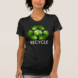 Grün recyceln Shirt auf Dunkelheit