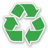 grün Recycelnd Symbol Aufkleber (Vorderseite)