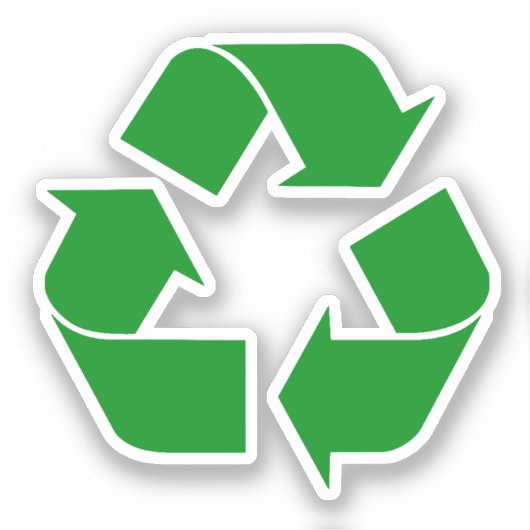 grün Recycelnd Symbol Aufkleber (Vorderseite)