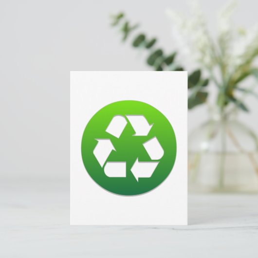grün Recycelnd Symbol Postkarte (Stehend Vorderseite)