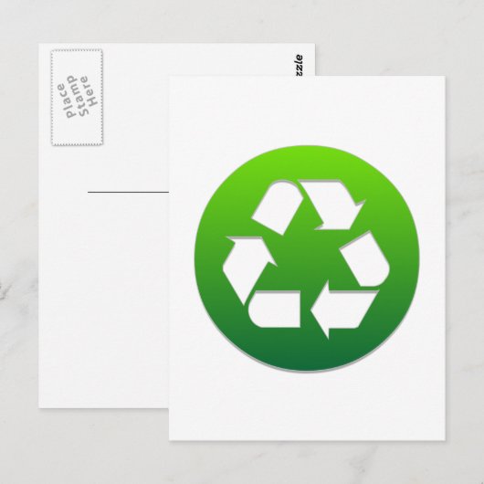 grün Recycelnd Symbol Postkarte (Vorne/Hinten)