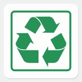 grün recycelnd Symbol Quadratischer Aufkleber
