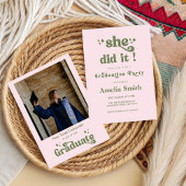 grün Retro Boho Abschlussklasse 2026 Einladung