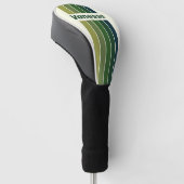 Grün Retro Fünf-Pin-Gestreift mit Namen Golf Headcover (angewinkelt)