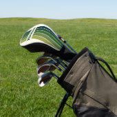 Grün Retro Fünf-Pin-Gestreift mit Namen Golf Headcover (In SItu)