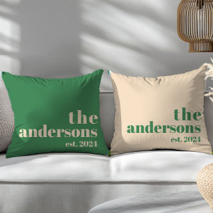 Grün Retro moderner Minimalist Kissen