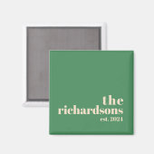 Grün Retro moderner Minimalist Magnet (Vorderseite/Rückseite)