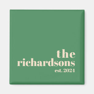 Grün Retro moderner Minimalist Magnet