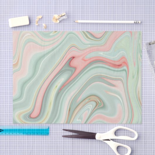 Grün/Rosa-Agate/Marmor Seidenpapier (Handwerk)