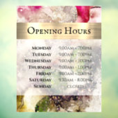 Grün rosa Aquarellfenster Öffnungszeiten Fensteraufkleber (Blatt 3)