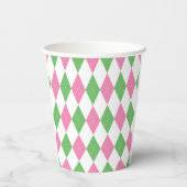 Grün-rosa-argyle-Golfparty-Becher Pappbecher (Rückseite)