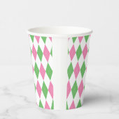 Grün-rosa-argyle-Golfparty-Becher Pappbecher (Rechts)